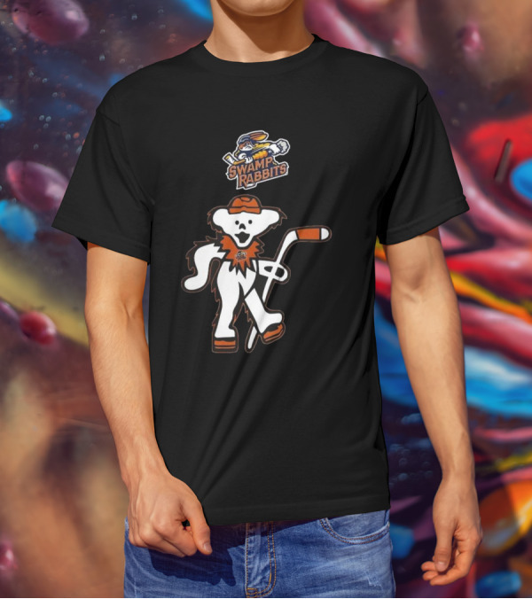 Swamp Rabbits Hockey Dancing Bear Logo Crossover Night For Fans T-Shirt