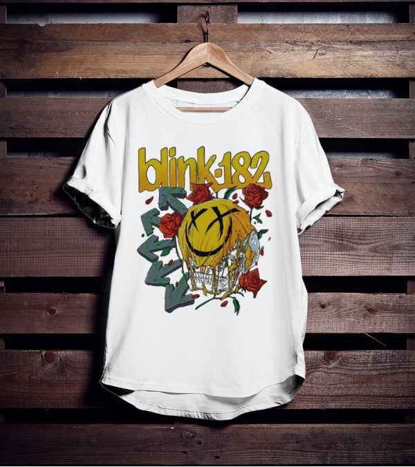 Blink-182 Skull With Roses And Arrows T-Shirt