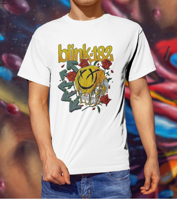 Blink-182 Skull With Roses And Arrows T-Shirt