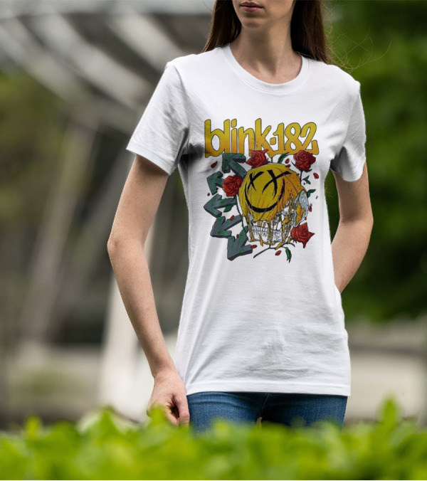Blink-182 Skull With Roses And Arrows T-Shirt