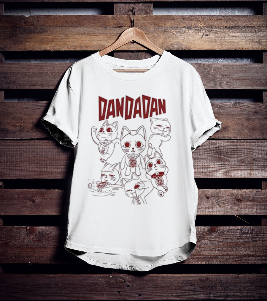 Dandadan Beige Turbo Granny Cat Characters T-Shirt