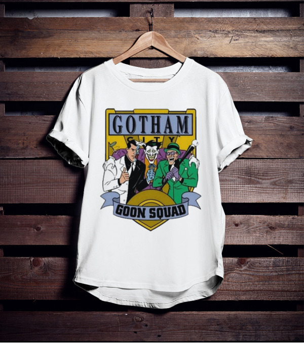 Gotham City Goon Squad Joker Riddler Two-Face Badge T-Shirt