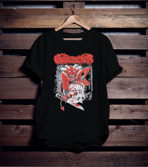 Gatecreeper Skinned Red Demon Skull Knife T-Shirt
