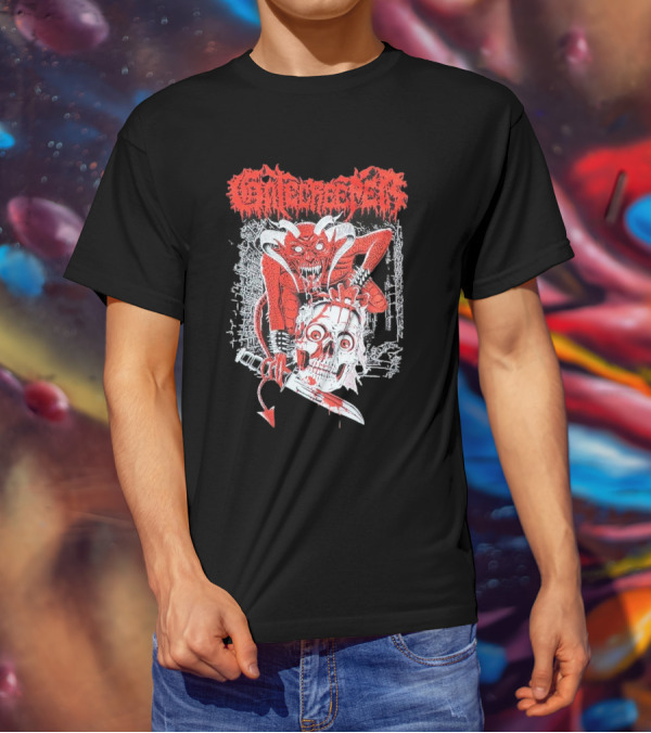 Gatecreeper Skinned Red Demon Skull Knife T-Shirt