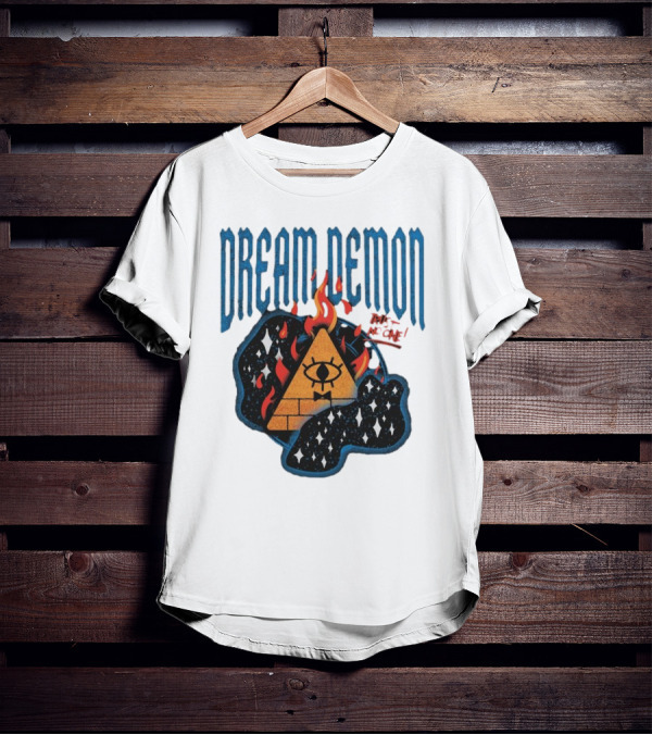 Dream Demon Trust No One Fiery Illuminati Eye Pyramid In Stars T-Shirt