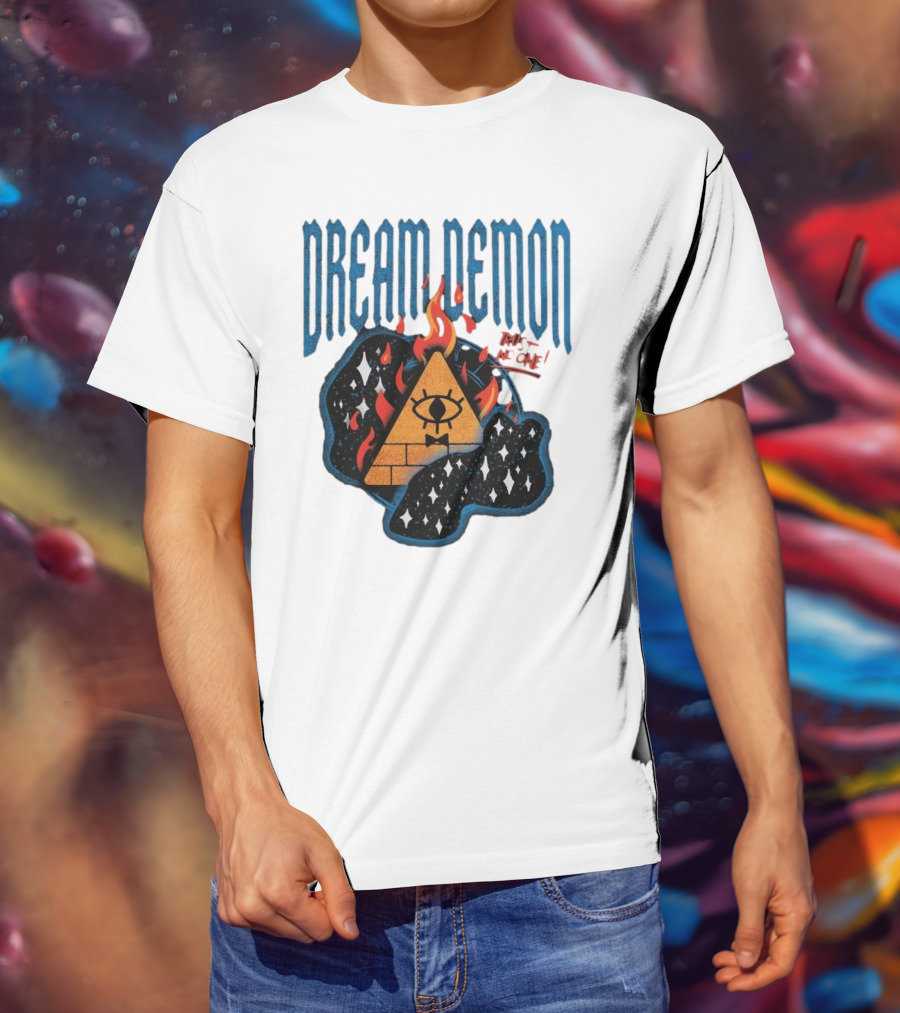 Dream Demon Trust No One Fiery Illuminati Eye Pyramid In Stars T-Shirt