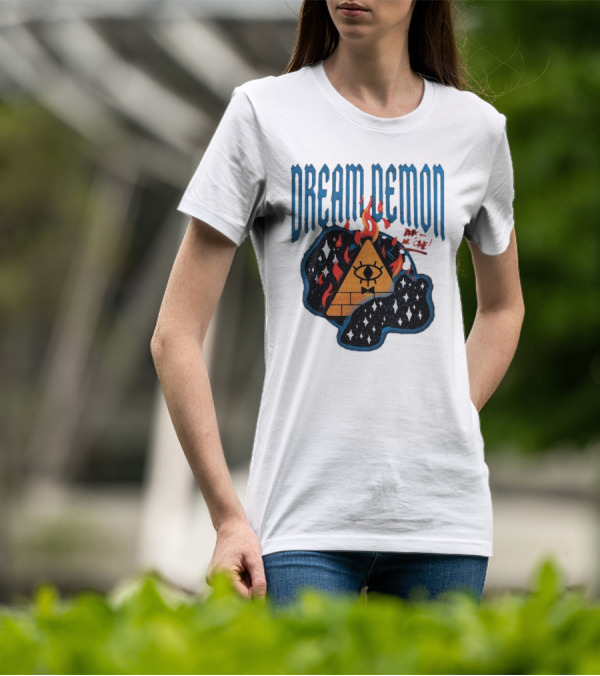 Dream Demon Trust No One Fiery Illuminati Eye Pyramid In Stars T-Shirt