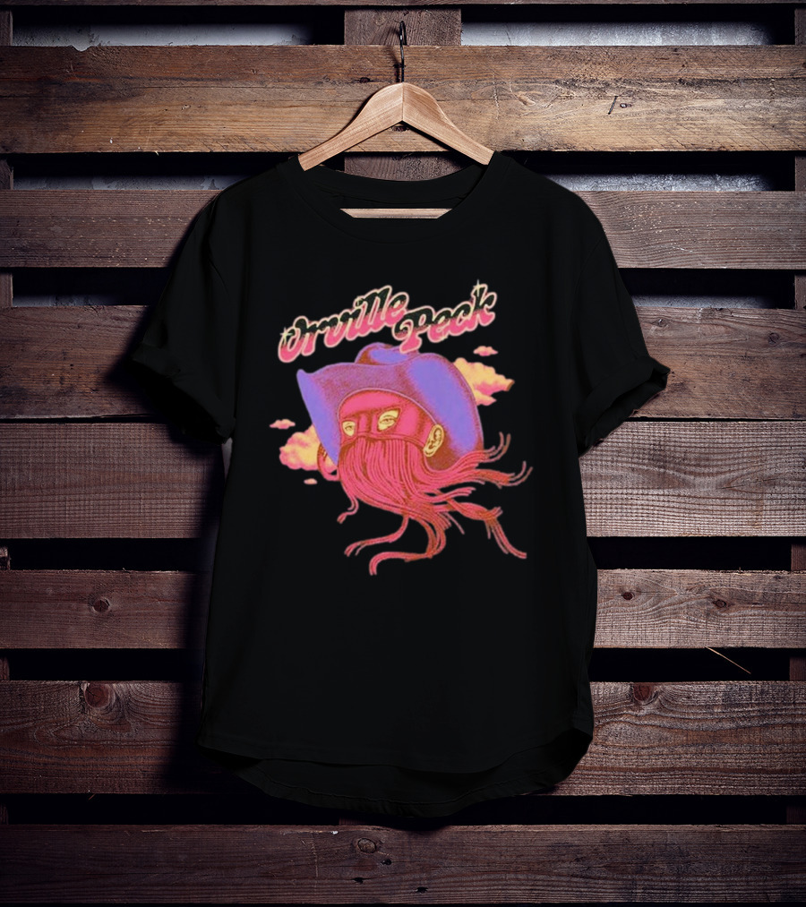 Orville Peck Merchbar Sunset Cowboy Mask Hat Clouds T-Shirt