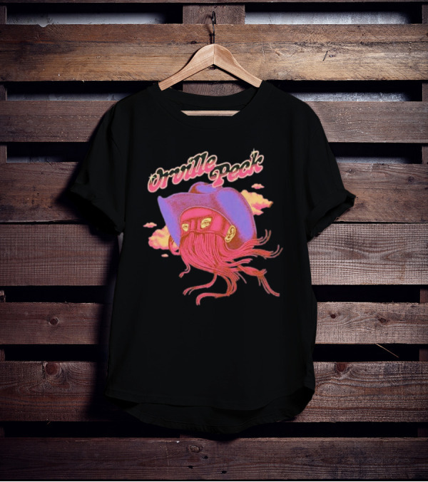 Orville Peck Merchbar Sunset Cowboy Mask Hat Clouds T-Shirt