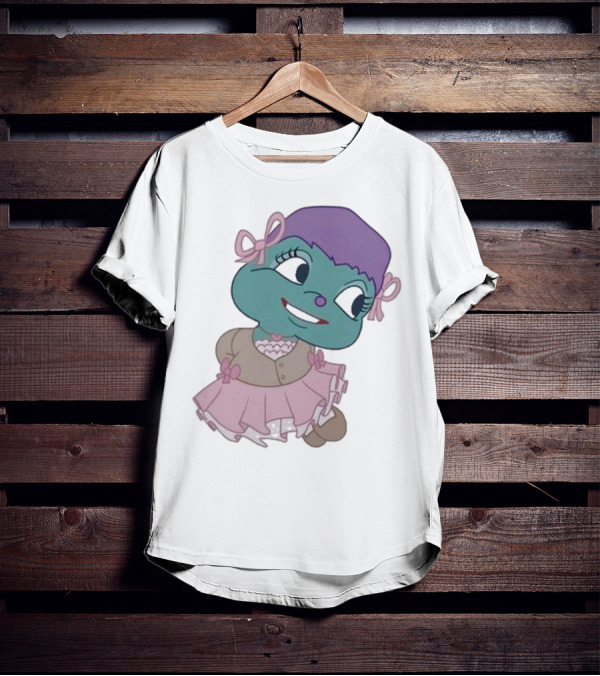 Samantha Yve Bb Coquette Cartoon Character With Purple Hair And Pink T-Shirt