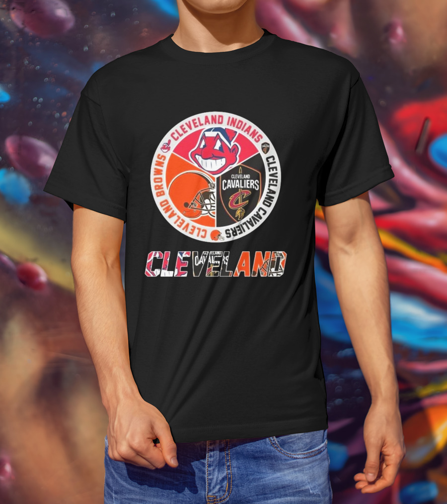 Cleveland Indians Cleveland Browns Cleveland Cavaliers Circle T-Shirt