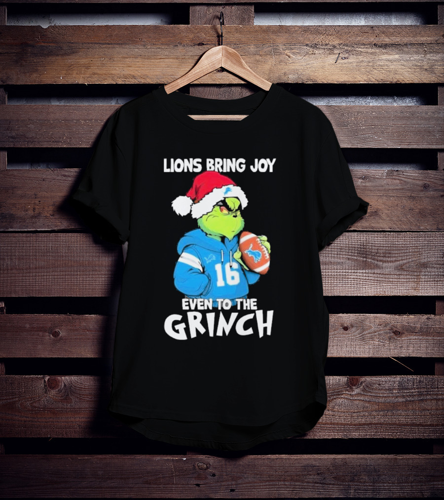 Lions Bring Joy Even To The Grinch Detroit Football 16 T-Shirt
