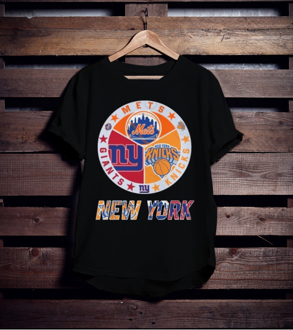 New York Mets Giants Knicks Circle Logo New York T-Shirt