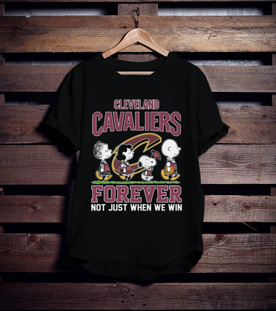 Cleveland Cavaliers Peanuts Characters Walking Forever Not Just When We Win T-Shirt