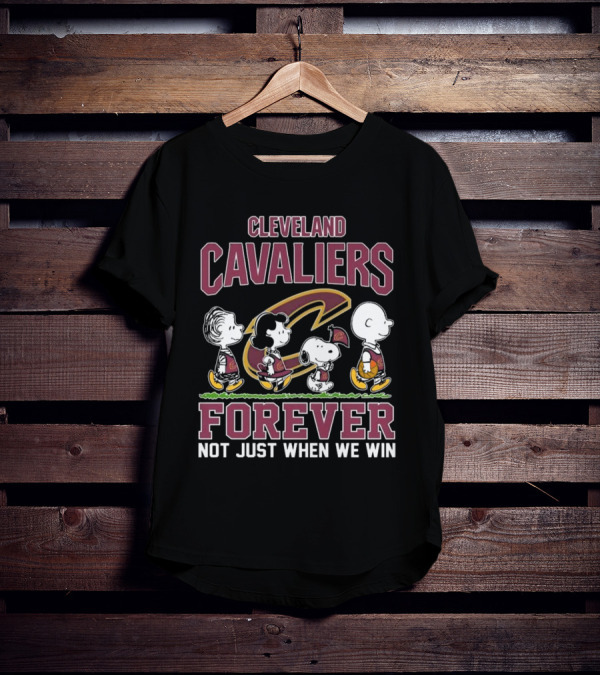 Cleveland Cavaliers Peanuts Characters Walking Forever Not Just When We Win T-Shirt