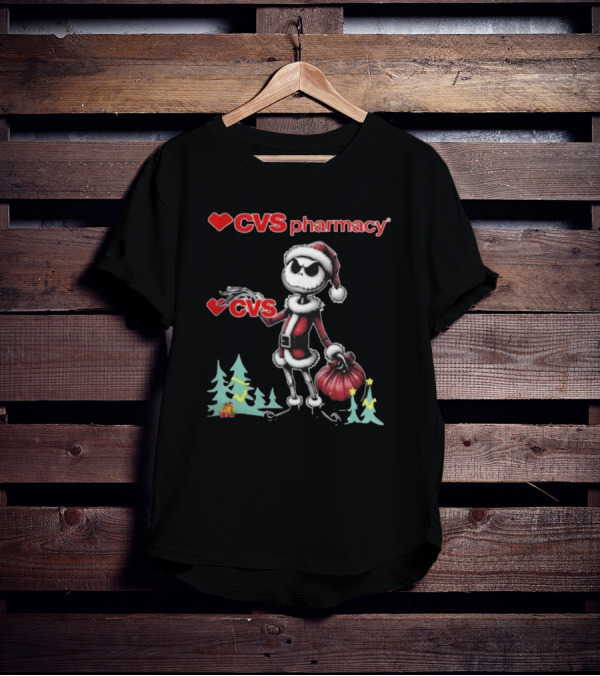 Santa Jack Skellington CVS Pharmacy Merry Christmas T-Shirt