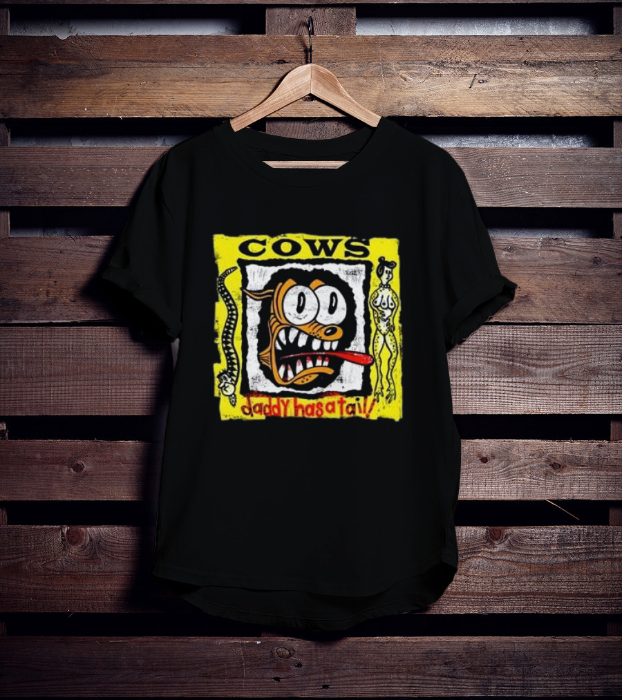 Cows Daddy Has A Tail Cartoon Face With Snake And Figure T-Shirt