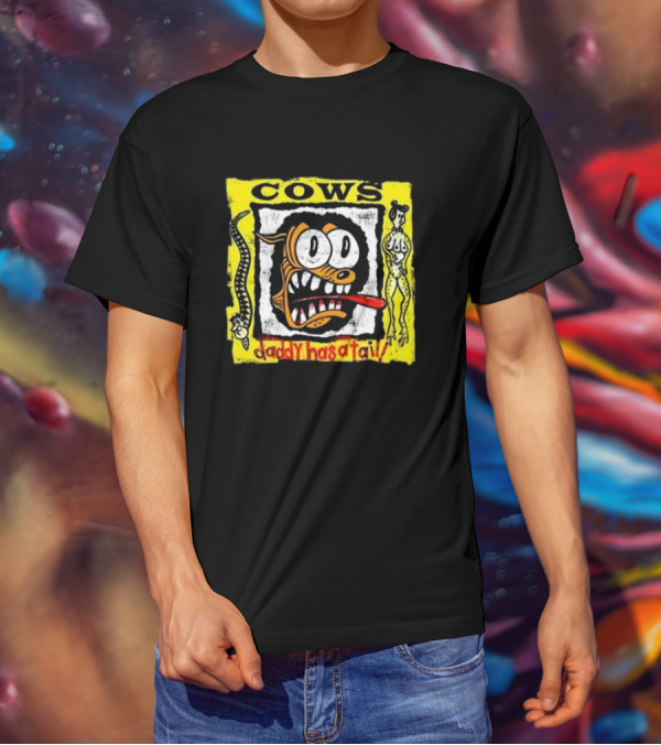 Cows Daddy Has A Tail Cartoon Face With Snake And Figure T-Shirt