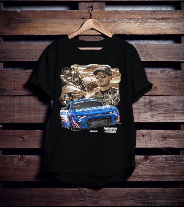 Hendrick Motorsports Kyle Larson Olive Military 2025 HendrickCars.com Car 5 Collection T-Shirt