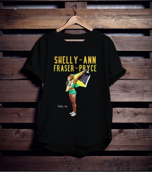 Shelly-Ann Fraser-Pryce Jamaican Flag Victory Pose T-Shirt