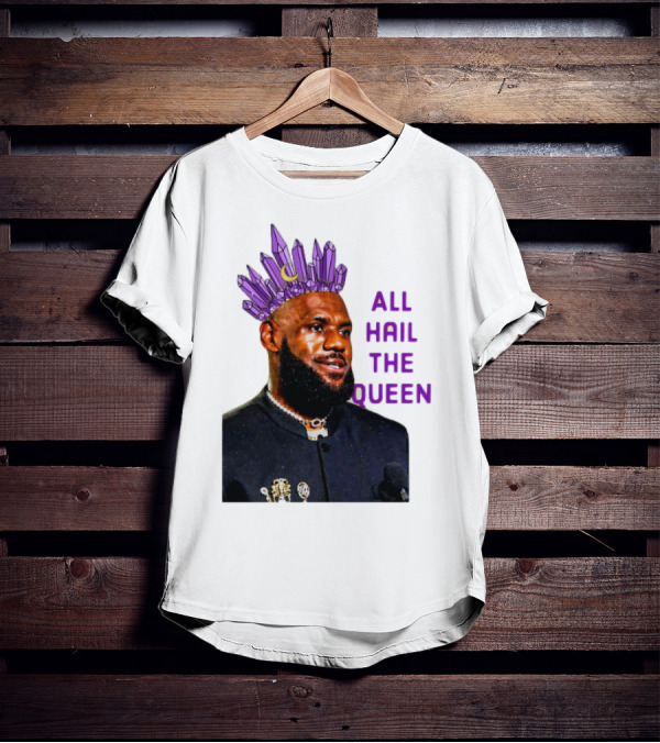 LeBron James All Hail The Queen Purple Crystal Crown T-Shirt