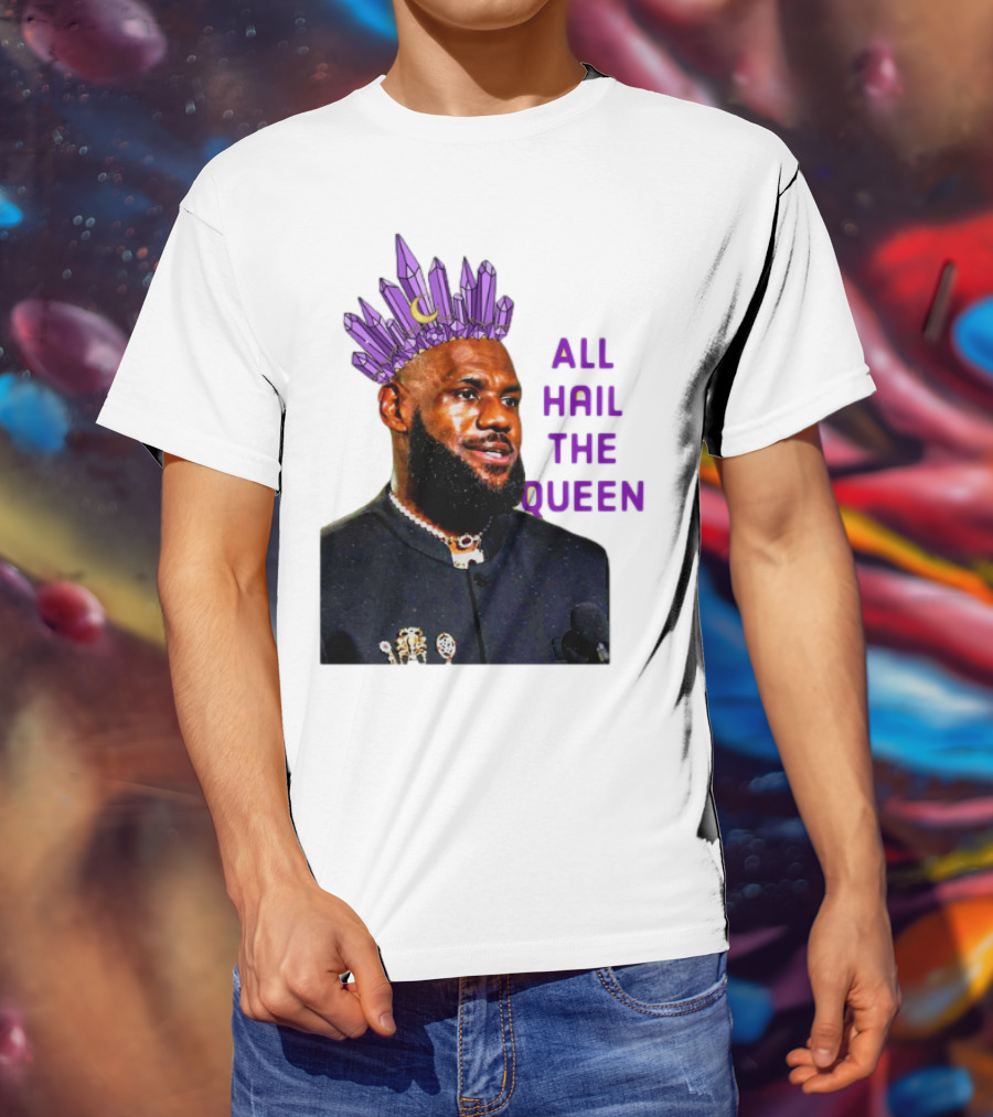 LeBron James All Hail The Queen Purple Crystal Crown T-Shirt