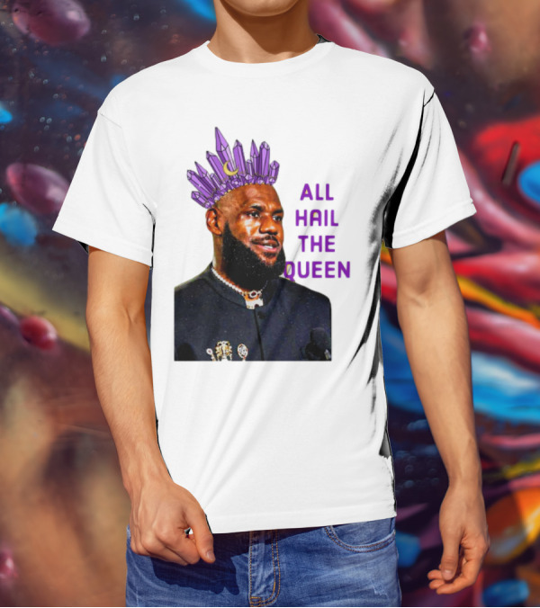 LeBron James All Hail The Queen Purple Crystal Crown T-Shirt