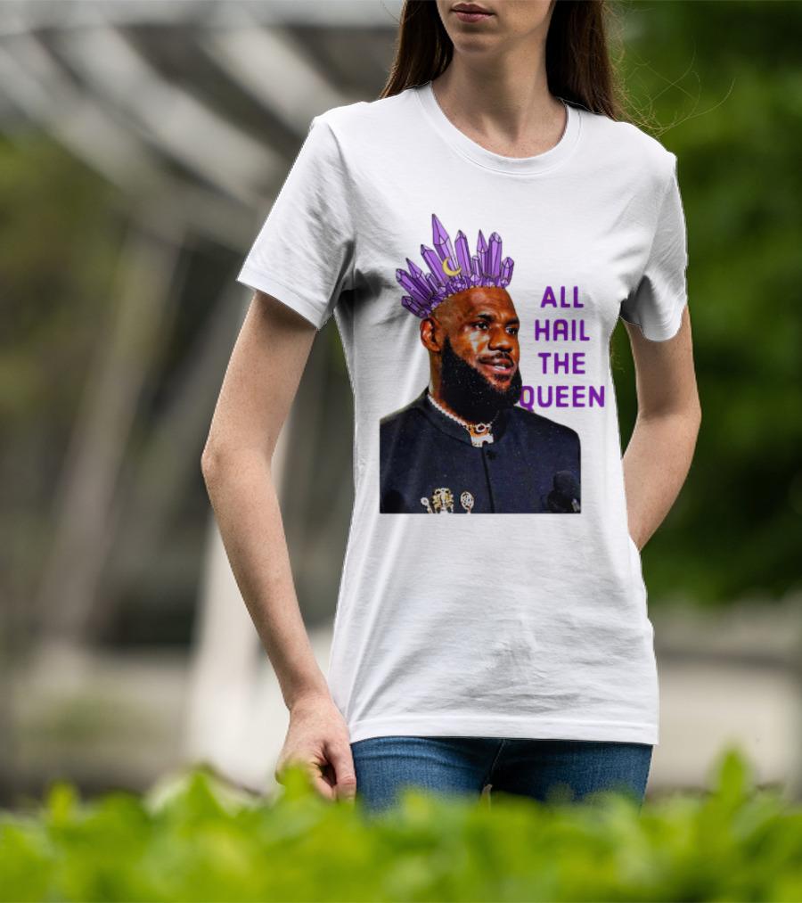 LeBron James All Hail The Queen Purple Crystal Crown T-Shirt