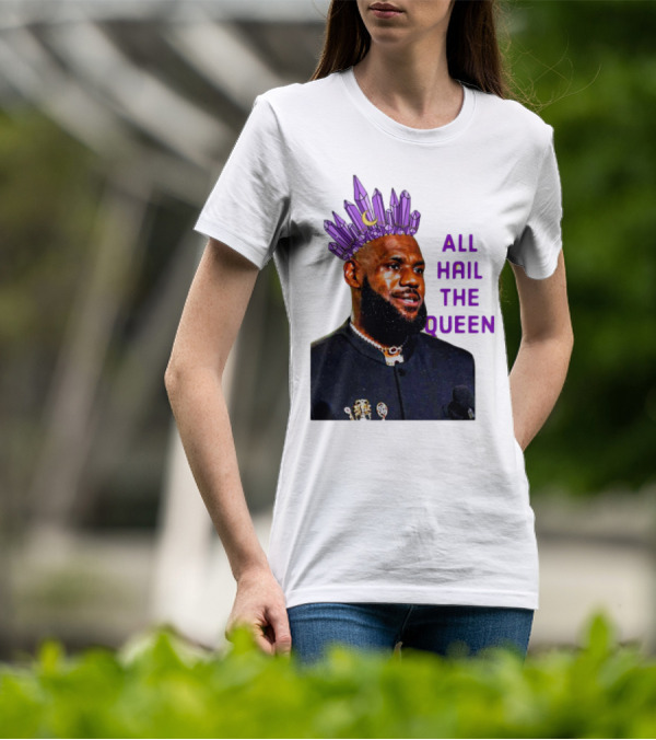 LeBron James All Hail The Queen Purple Crystal Crown T-Shirt