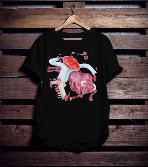 Flip Turn Burnout Days Rodeo Clown Bull Riding Hat Roses T-Shirt