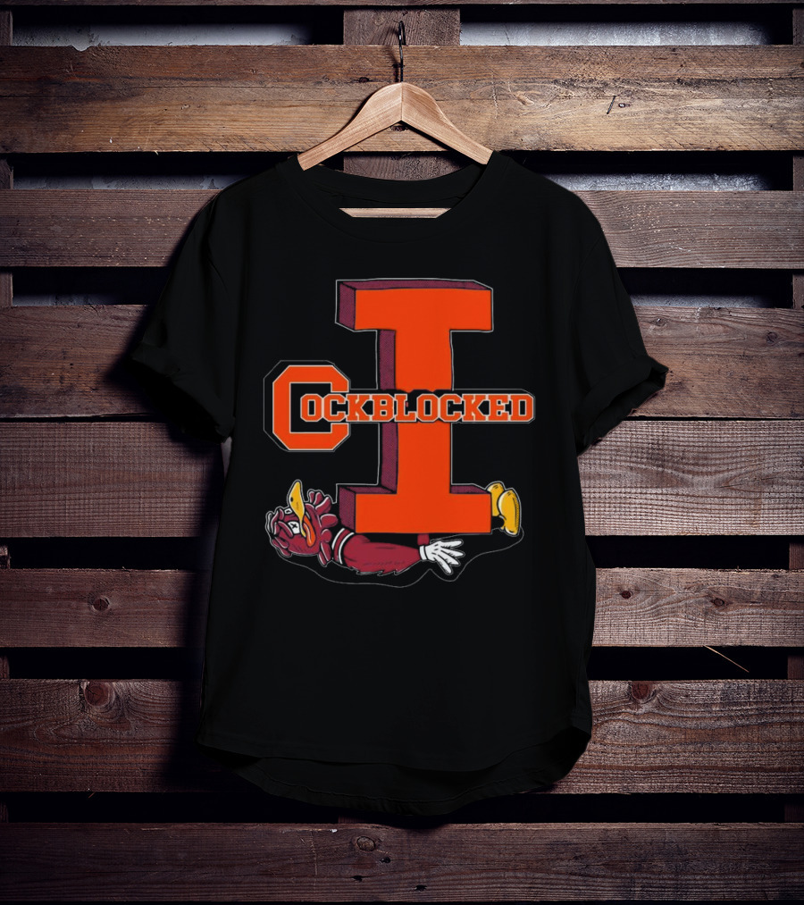 Cockblocked I Gamecock Under Illinois Block T-Shirt