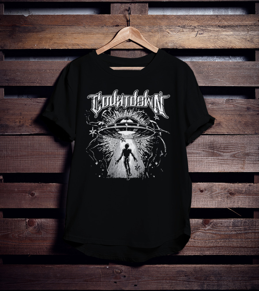Insomniac Disruption Lineup Countdown UFO Alien Abduction T-Shirt