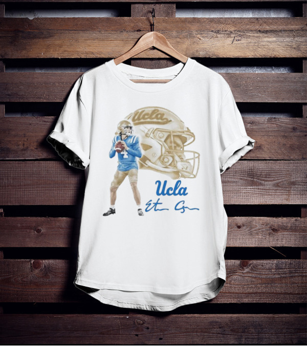 Ethan Garbers UCLA Football Quarterback Signature With Helmet T-Shirt
