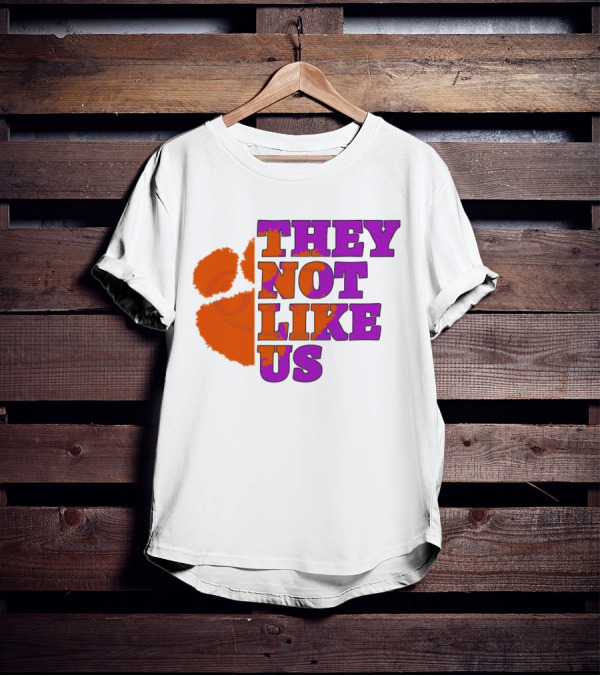 They Not Like Us Clemson Tigers College Football 2025 Orange Paw Prints T-Shirt