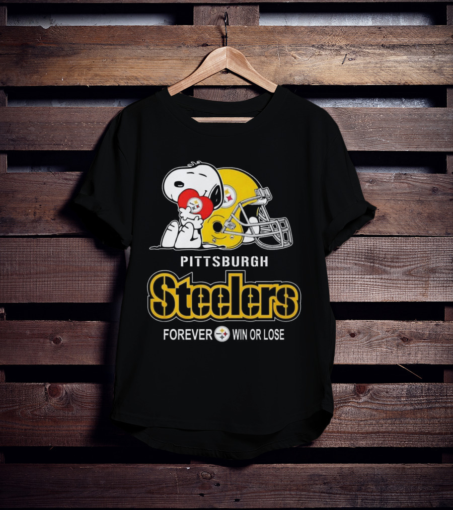 Snoopy Pittsburgh Steelers Forever Win Or Lose T-Shirt