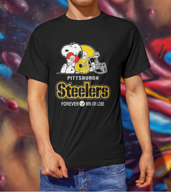 Snoopy Pittsburgh Steelers Forever Win Or Lose T-Shirt