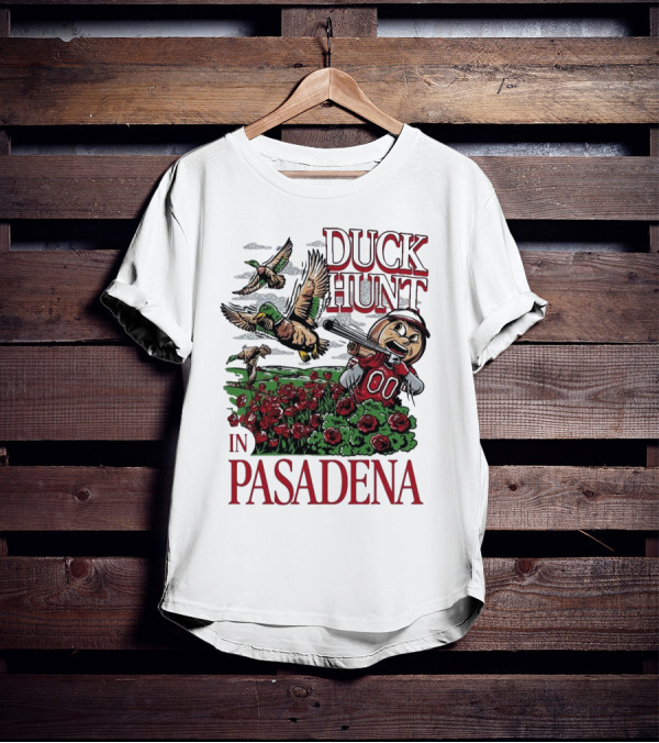 Duck Hunt In Pasadena Football Roses Retro Style T-Shirt
