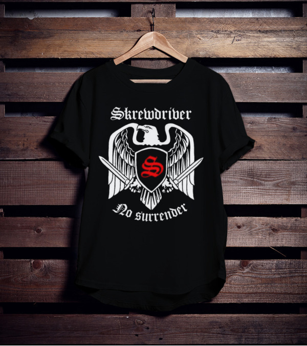 Skrewdriver No Surrender Eagle Shield Sword T-Shirt