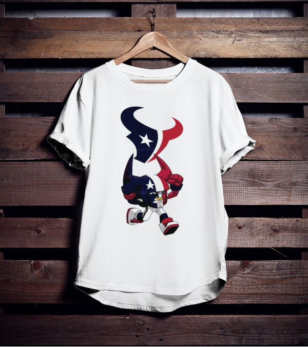 FL Rush Zone Houston Texans Cartoon Character 2025 Running Bull With Team Logo Star Helmet T-Shirt
