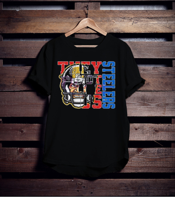 Glitter Pittsburgh Steelers They Not Like Us 2025 Football Helmet T-Shirt