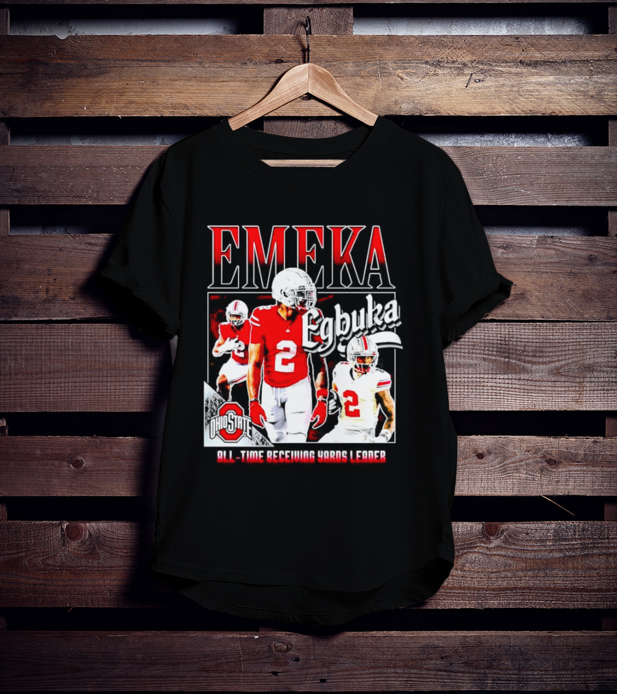 Ohio State Buckeyes Emeka Egbuka All-Time Receiving Yards Leader T-Shirt