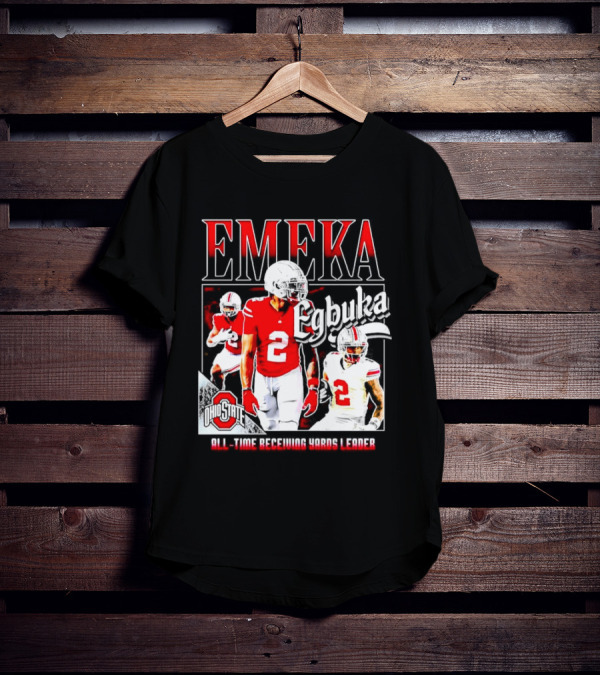 Ohio State Buckeyes Emeka Egbuka All-Time Receiving Yards Leader T-Shirt