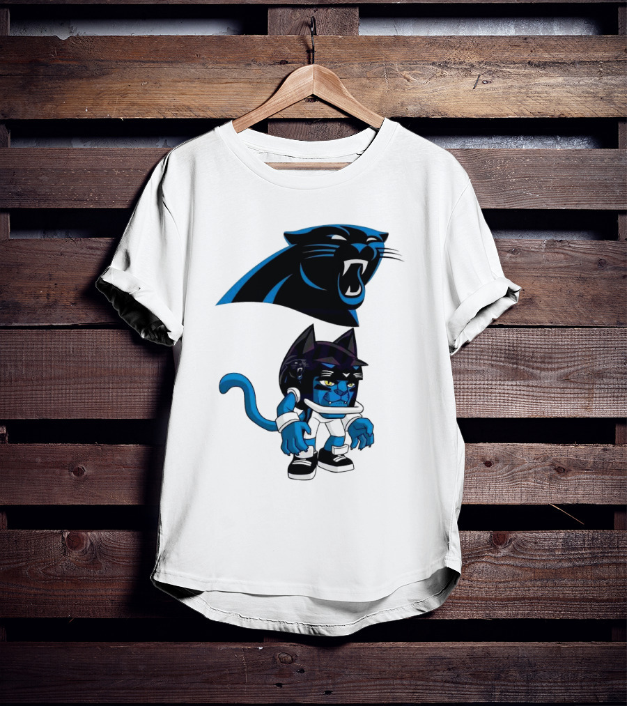 Rush Zone Carolina Panthers NFL Cartoon Character 2025 Football Mascot T-Shirt