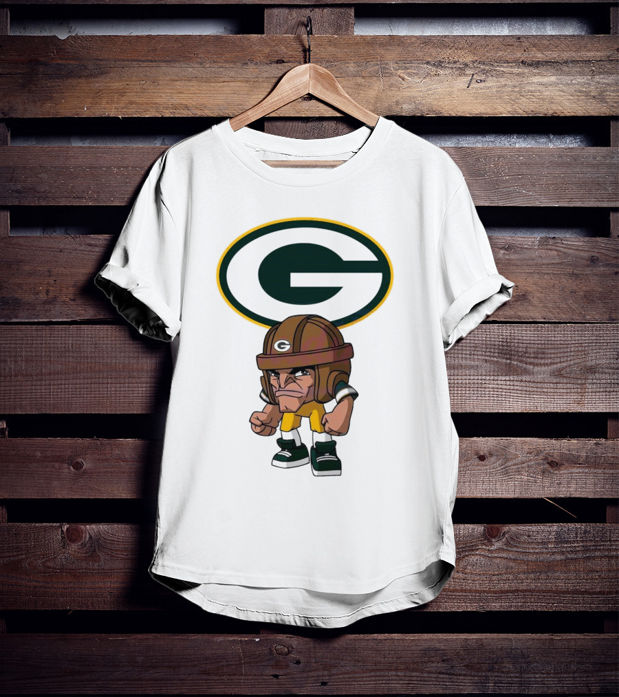 Rush Zone Green Bay Packers NFL Cartoon Character 2025 Bold Mascot T-Shirt