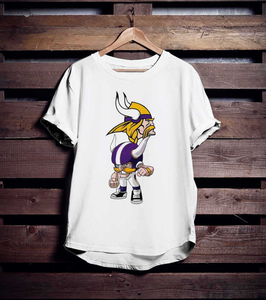 Rush Zone Minnesota Vikings NFL Cartoon Character 2025 Vikings Mascot T-Shirt