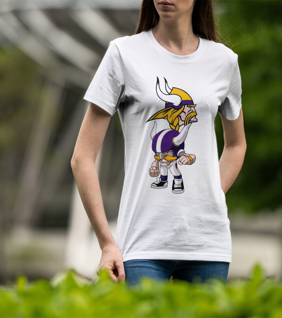Rush Zone Minnesota Vikings NFL Cartoon Character 2025 Vikings Mascot T-Shirt