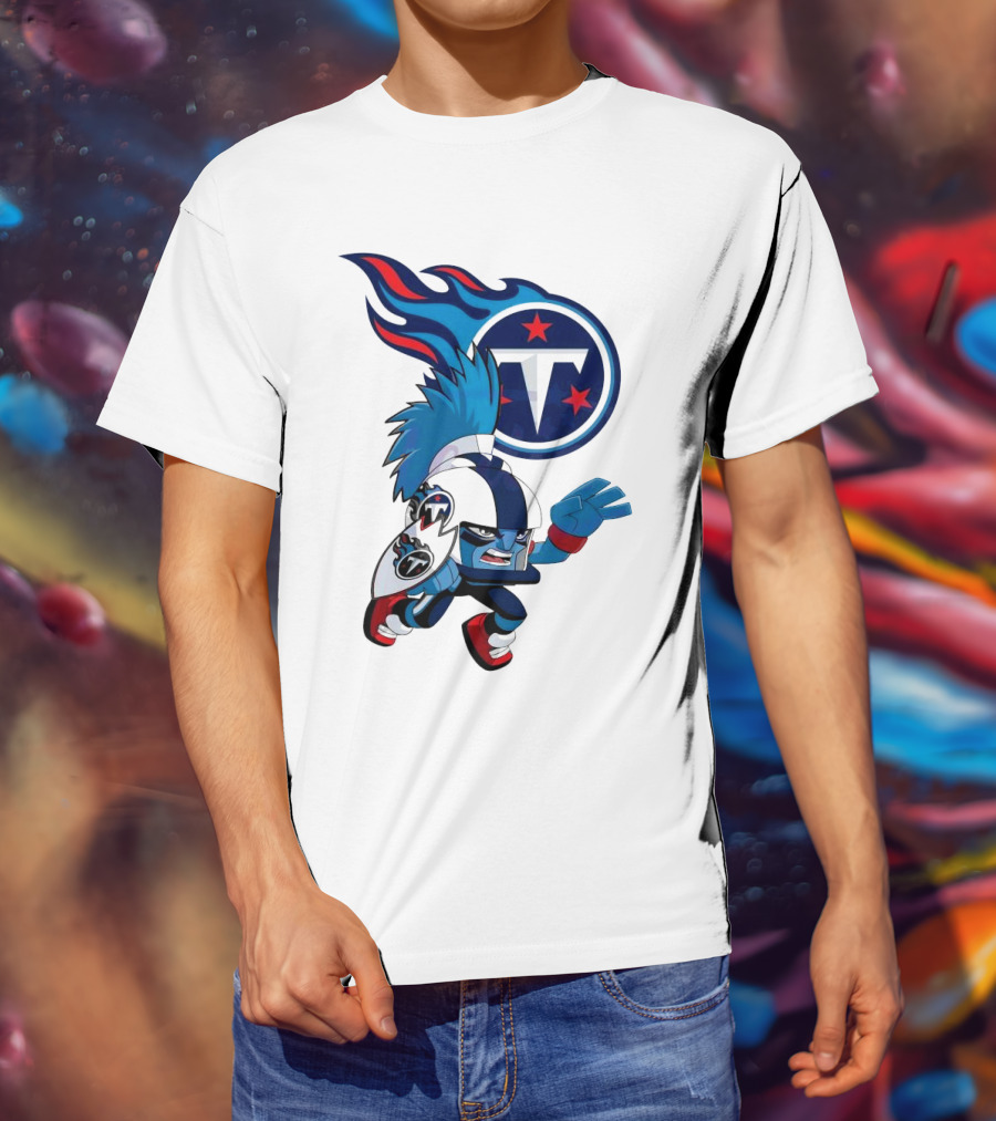Tennessee Titans Rush Zone NFL Cartoon Character 2025 T-Shirt