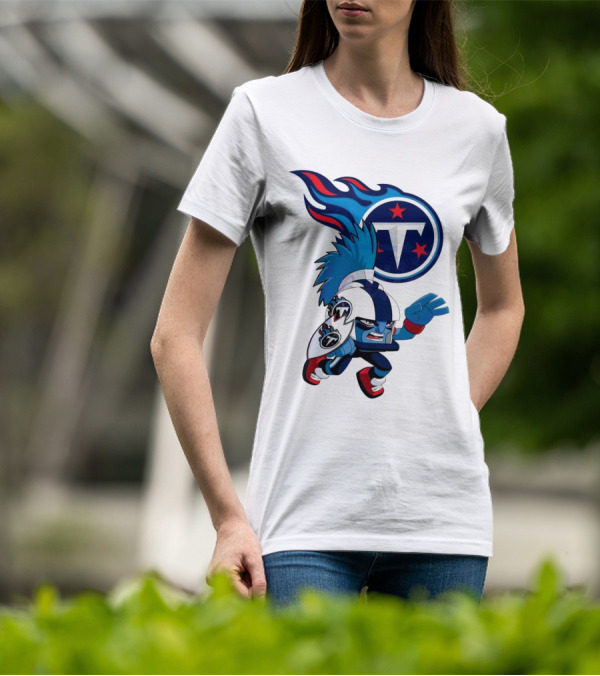 Tennessee Titans Rush Zone NFL Cartoon Character 2025 T-Shirt