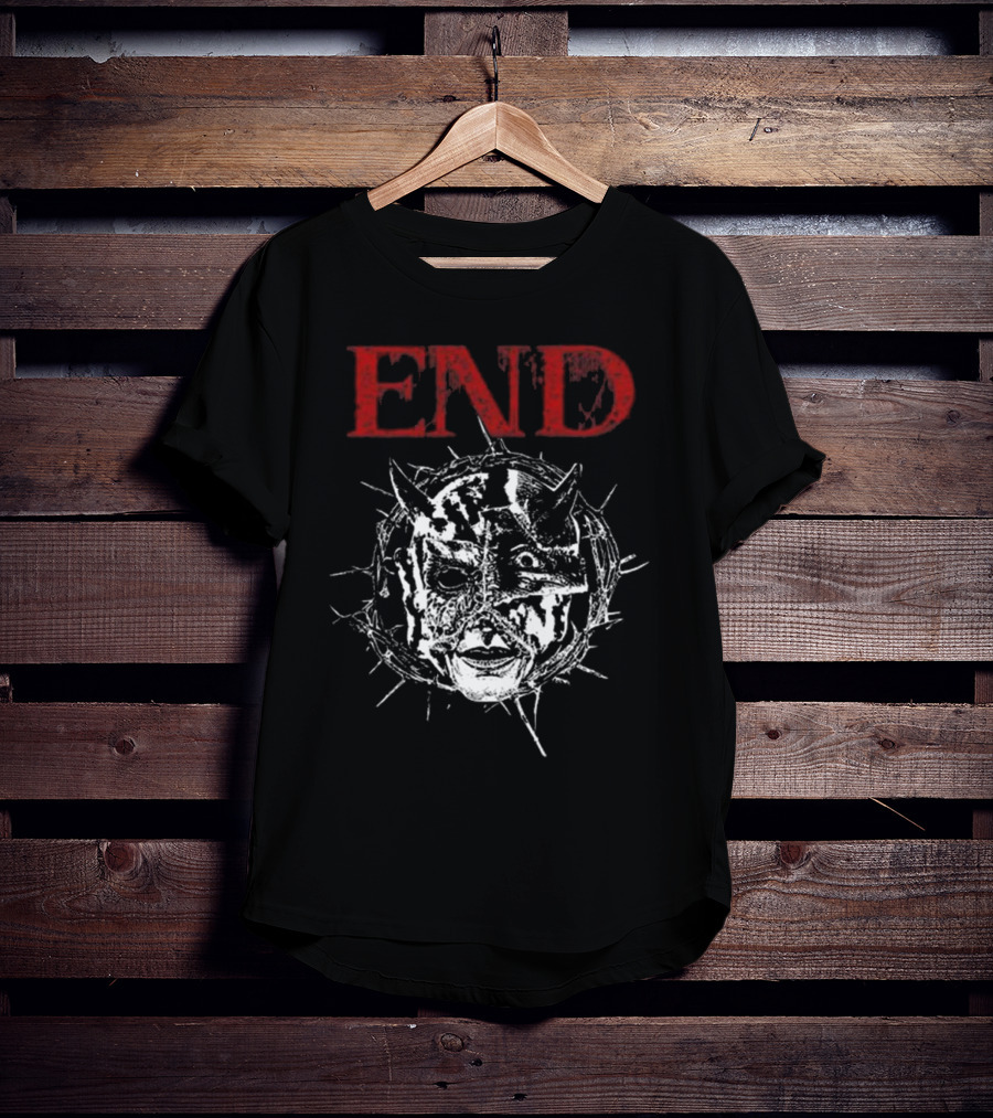 Closed Casket Activities End Distorted Face Thorned Devil Mask T-Shirt