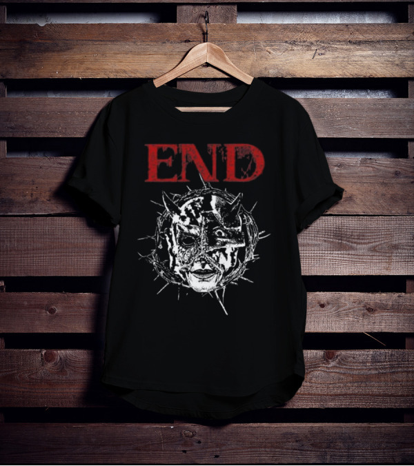 Closed Casket Activities End Distorted Face Thorned Devil Mask T-Shirt